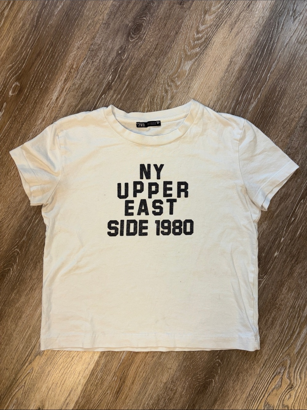 Zara White Graphic 'NY Upper East Side 1980' Tee